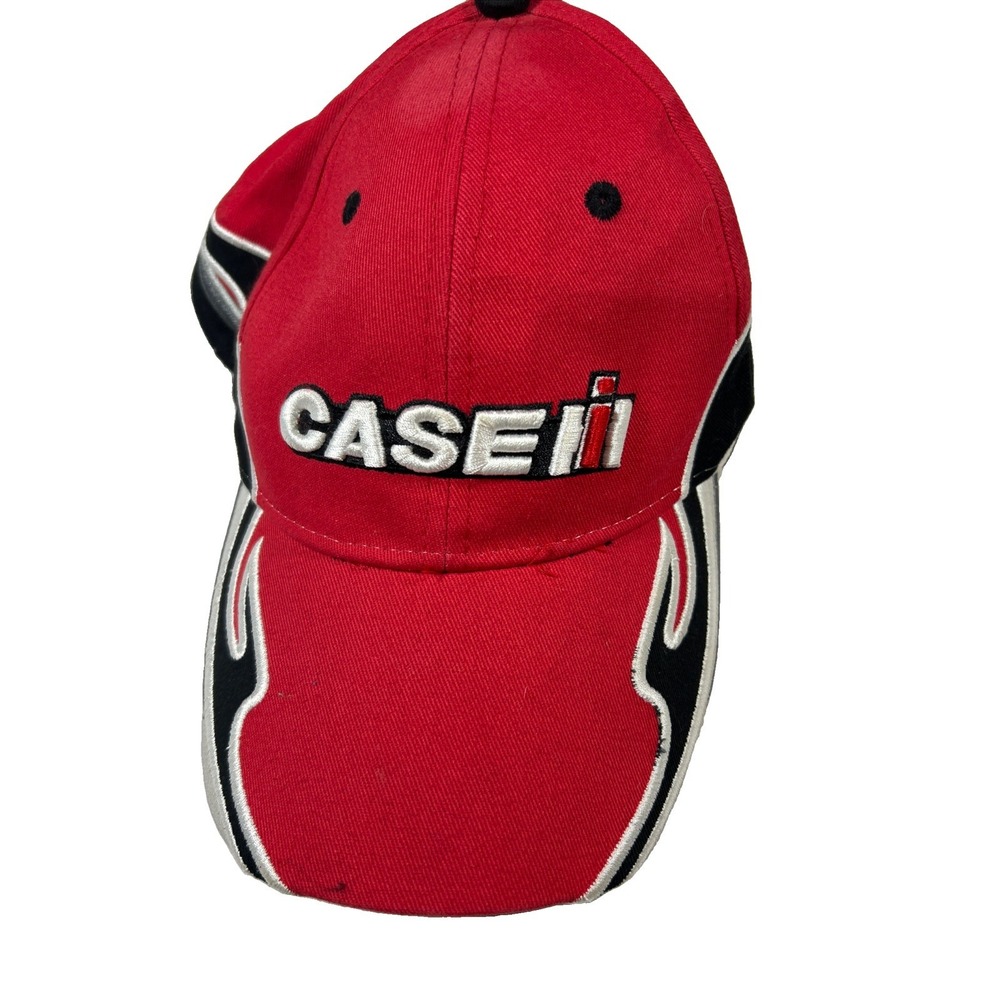 Case IH Ball Cap Skater Workwear VTG Style Racer Cap Red And White Black One Sz